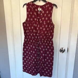 Old Navy Burgundy Floral Midi Dress
